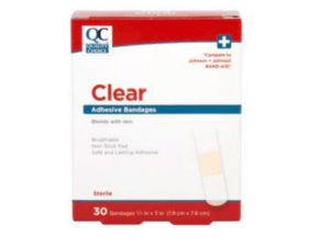 quality choice's bandage adhesive clear 3/4"x3" 30ea (band aid)