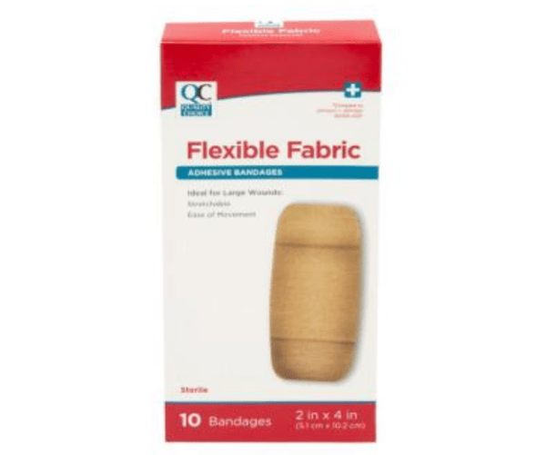 quality choice's bandage flex fabric 2"x4" xl 10ea (bandaid)