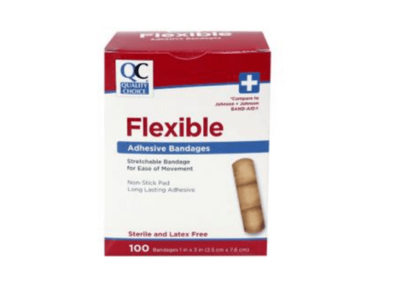 quality choice's bandage adhesive flexible 1"x3" 100ea (band aid)