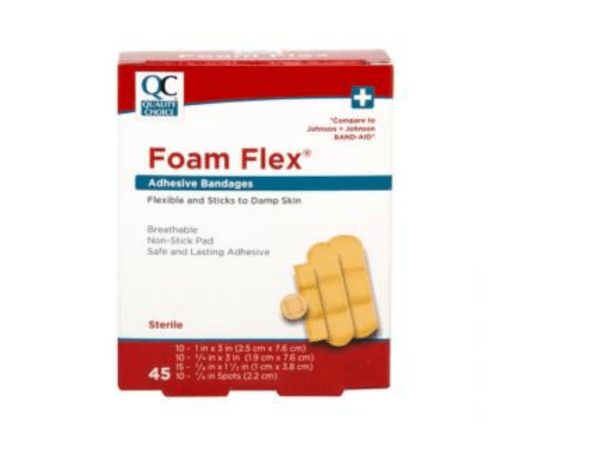 quality choice's bandage adhesive foam flex asst 45ea (band aid foam)