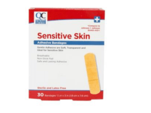 quality choice's bandage adhesive sensitive skin 3/4"x3" 30ea (band aid)