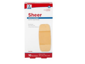 quality choice's bandage adhesive sheer 2"x4" 10ea (band aid)