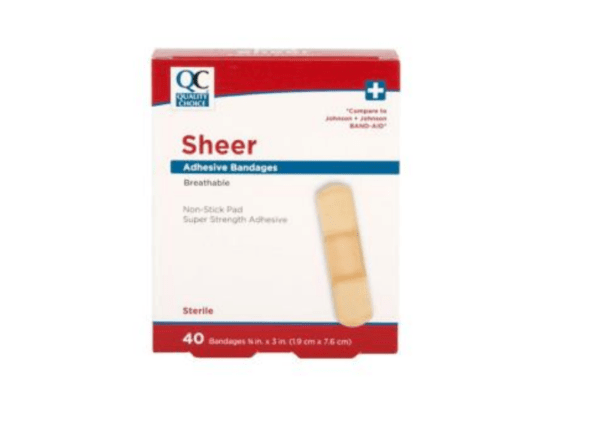 quality choice's bandage adhesive sheer 3/4"x3"40ea (band aid)