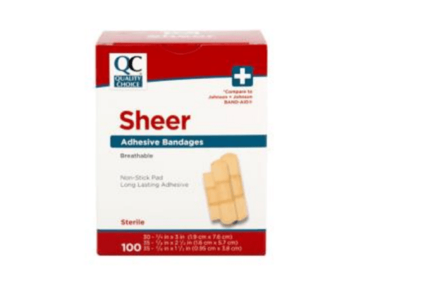 quality choice's bandage adhesive sheer asst 100ea (band aid)