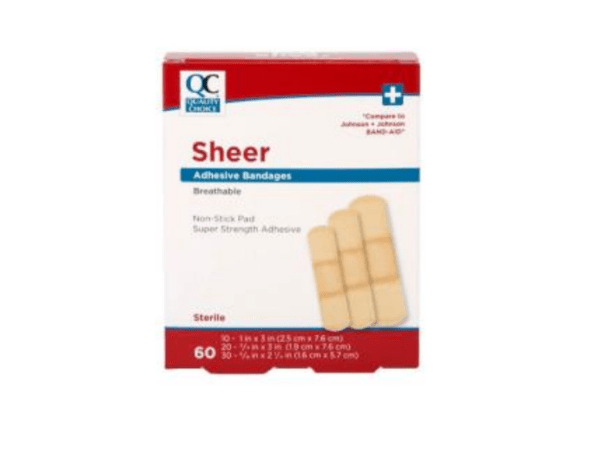 quality choice bandage adhesive sheer asst 60ea (band aid)