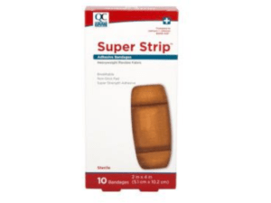 quality choice's bandage adhesive super strip 2"x4"10ea (band aid)