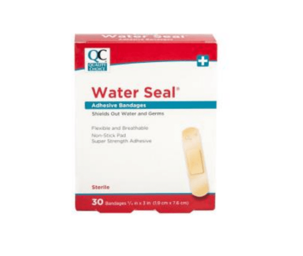 quality choice's bandage adhesive water seal 3/4"x3" 30ea (band aid)