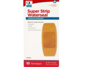 quality choice's bandage adhesive super strip waterprf 2"x4" 10ea (band aid)