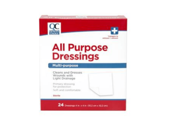 quality choice bandage dressings all purpose 4"x4" 24ea (band aid)