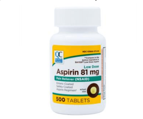 quality choice's aspirin ec 81mg low dose tab 500ea (bayer low)