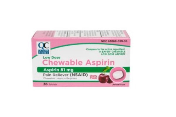 quality choice's aspirin 81mg low dose cherry ctb 36ea (bayer low)