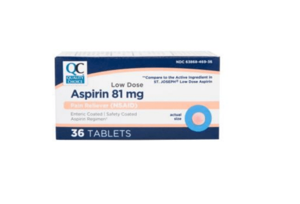 quality choice's aspirin 81mg tab 36ea (st. josephs)