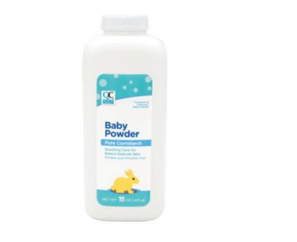 quality choice's baby powder w/cornstarch 15oz (j & j baby powder)