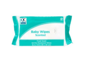 quality choice's baby wipes scented 64ea