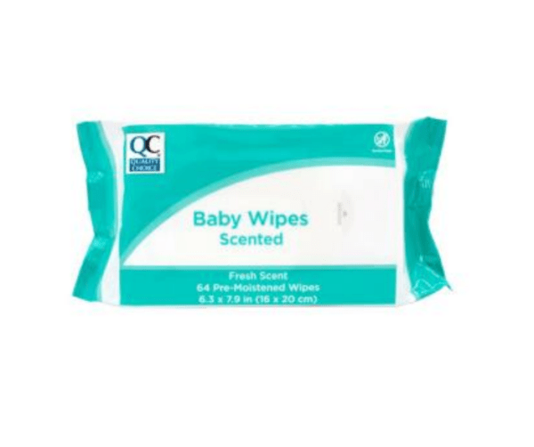 quality choice's baby wipes scented 64ea