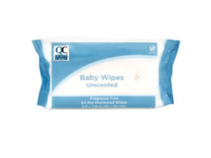 quality choice's baby wipes unscented 64ea