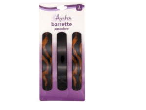 awaken's hair barrette bar bwn/blk/bwn 3ea