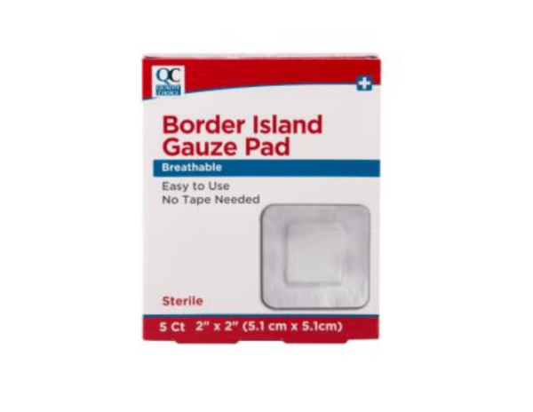 quality choice bandage border island gauze pad 2"x2" 5ea