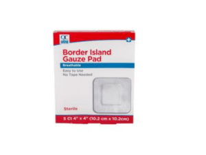 quality choice bandage border island gauze pad 4"x4" 5ea