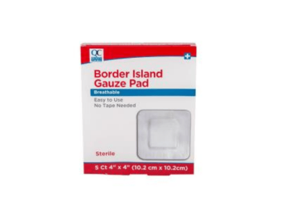 quality choice bandage border island gauze pad 4"x4" 5ea