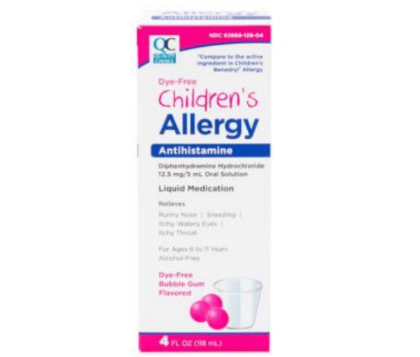 quality choice's allergy childrens dye free liq 120ml (benadryl)