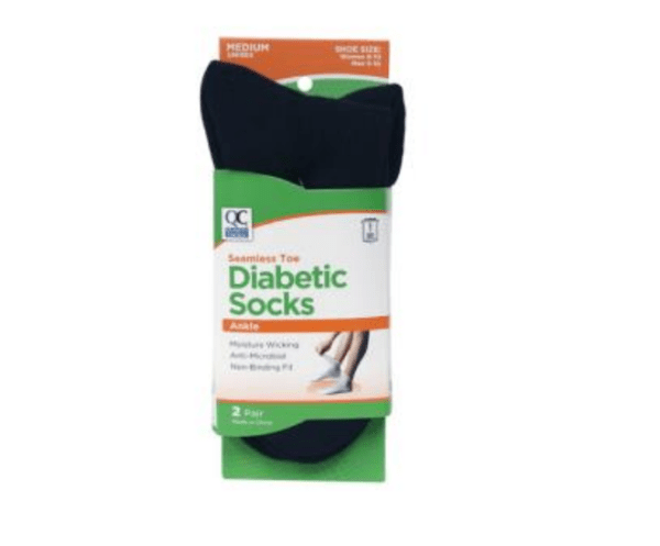 diabetic socks med black ankle 2pr