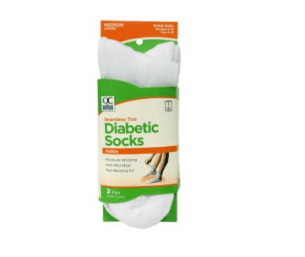 diabetic socks med white ankle 2pr