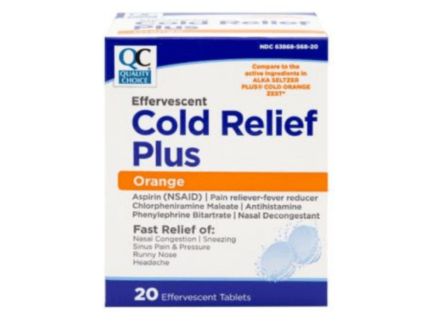 cold relief effervescent tab 20ea (alka seltzer plus orange