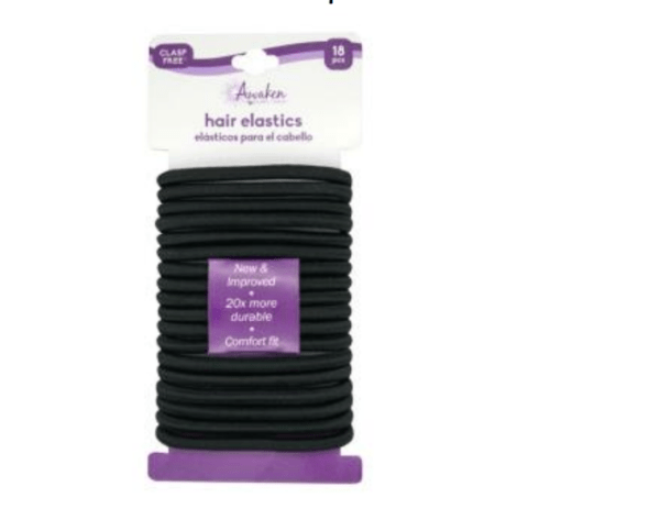 hair elastic ties black awaken 18ea