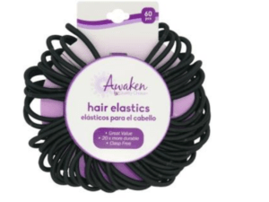 hair elastic ties black awaken 60ea