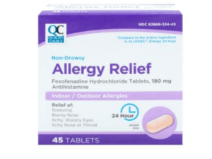 quality choice allergy relief 180mg tab 45ea (allegra)