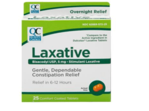 laxative bisacodyl 5mg tab 25ea (dulcolax)