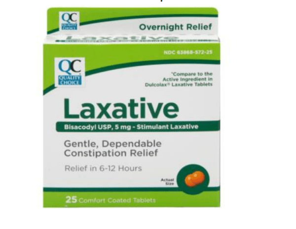 laxative bisacodyl 5mg tab 25ea (dulcolax)