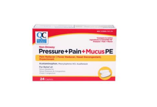 pressure+pain+mucus pe cpl 24ea (sudafed pe)