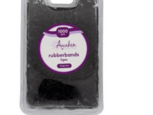 hair rubberbands snag free black awaken 1000ea