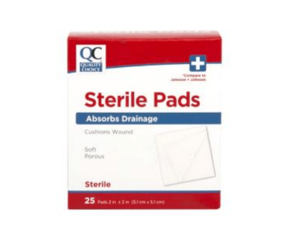 quality choice's bandage pad sterile 2"x2" 25ea (band aid pad sterile)