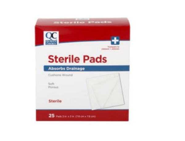 quality choice's bandage pad sterile 3"x3" 25ea (band aid pad sterile)